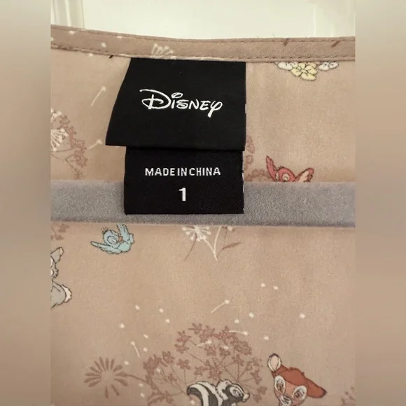 Disney Bambi Tan Flutter Sleeve Peplum Blouse - Picture 3 of 3